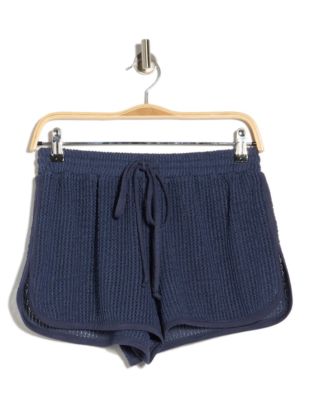 Abound Navy Waffle Knit Drawstring swim cover up Shorts blue indigo NWT M